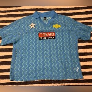 Wild Fable Blue Zigzag Knit Jersey